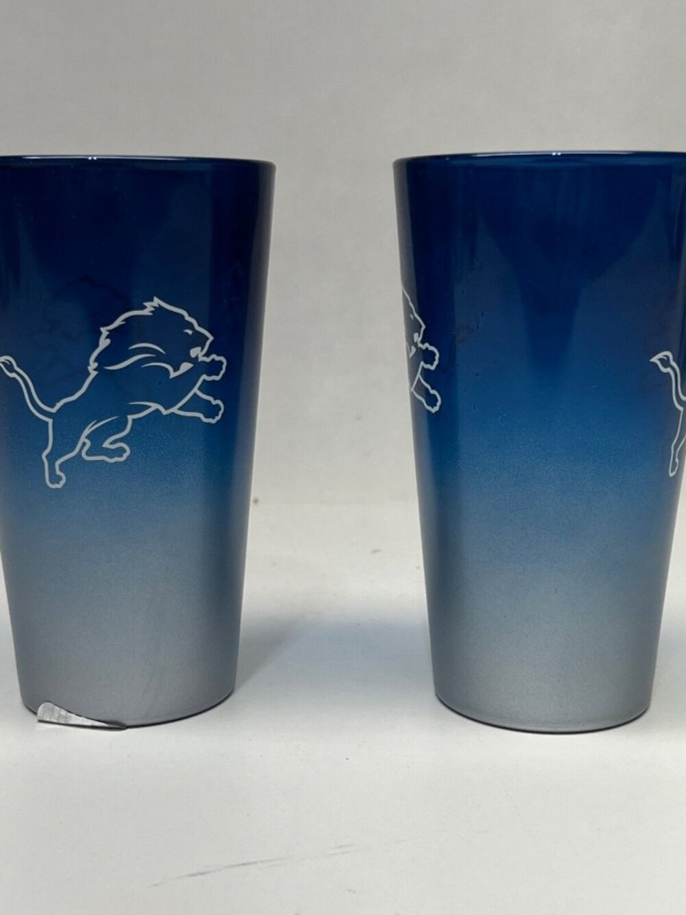 2pk Detroit Lions 16oz Pint Glass Frosted Ombre NFL Official Merch